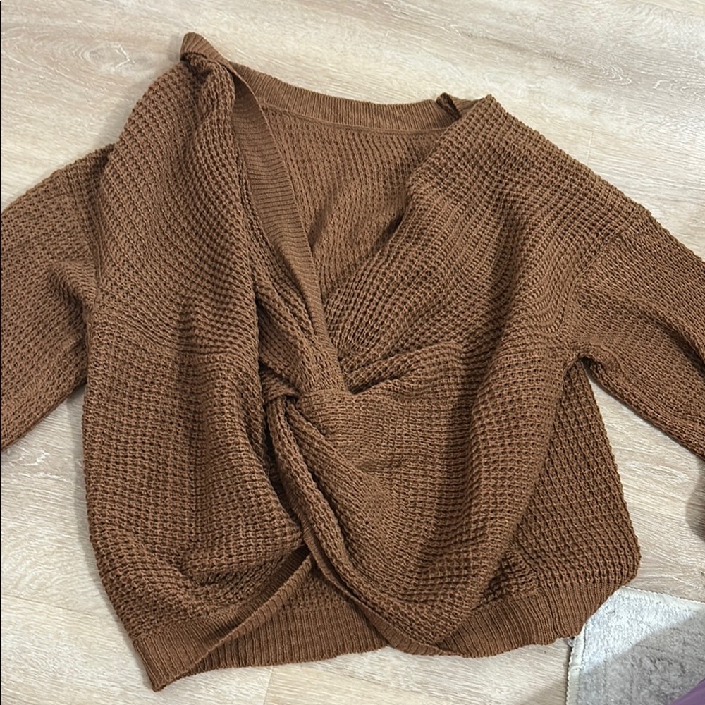 Cozy Burnt Orange Knit Sweater